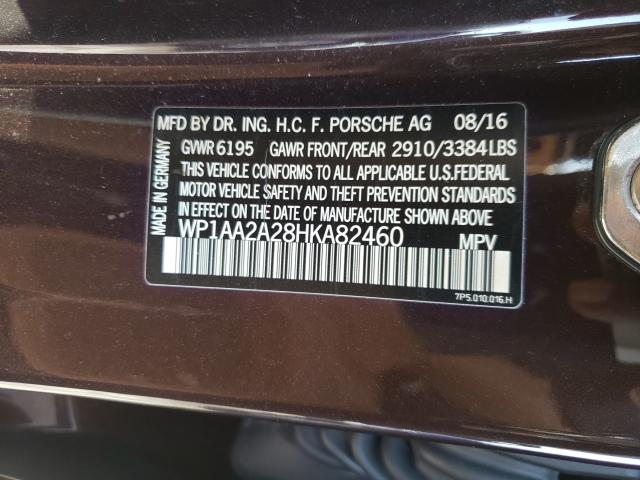 2017 PORSCHE CAYENNE WP1AA2A28HKA82460