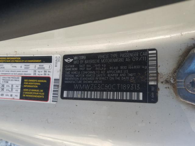 2012 MINI COOPER CLU WMWZF3C50CT189313