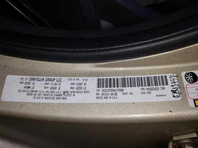 2010 DODGE AVENGER SX 1B3CC4FB5AN175080