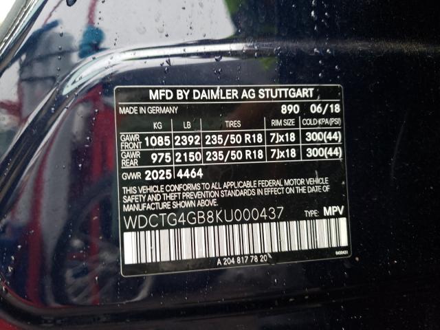 2019 MERCEDES-BENZ GLA 250 4M WDCTG4GB8KU000437
