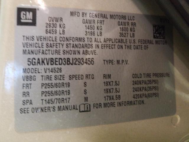 2011 BUICK ENCLAVE CX 5GAKVBED3BJ293456