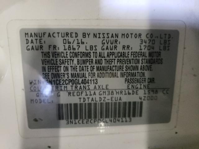 2016 NISSAN VERSA NOTE 3N1CE2CP0GL404113