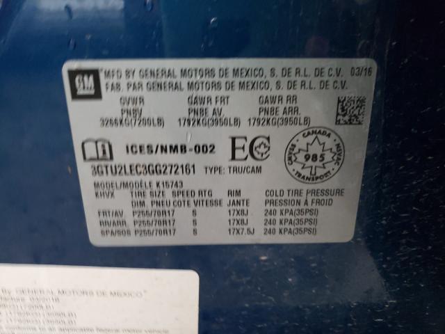 2016 GMC SIERRA K15 3GTU2LEC3GG272161