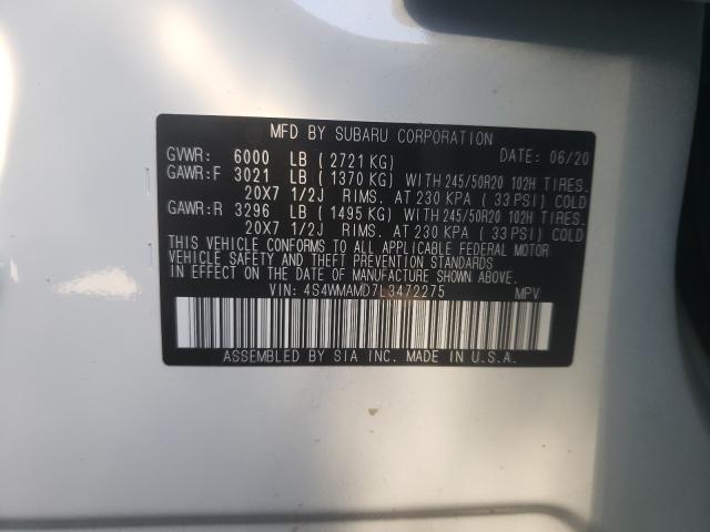 2020 SUBARU ASCENT LIM 4S4WMAMD7L3472275