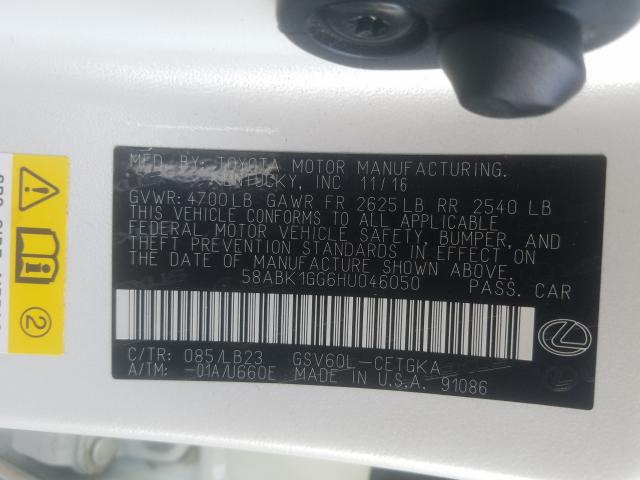 2017 LEXUS ES 350 58ABK1GG6HU046050