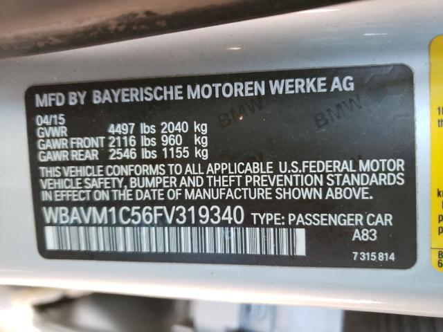 2015 BMW X1 SDRIVE2 WBAVM1C56FV319340