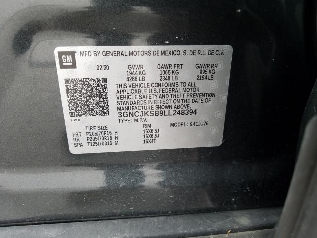 2020 CHEVROLET TRAX LS 3GNCJKSB9LL248394