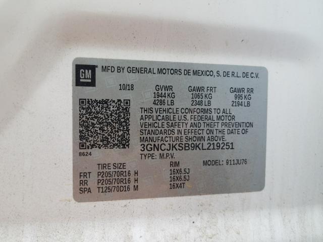 2019 CHEVROLET TRAX LS 3GNCJKSB9KL219251