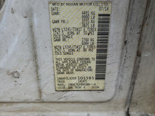 2014 NISSAN NV 2500 1N6AF0LX3EN105585