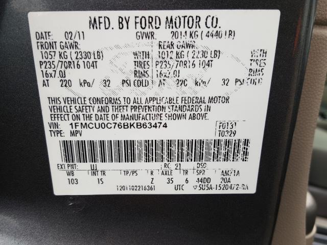 2011 FORD ESCAPE XLS 1FMCU0C76BKB63474