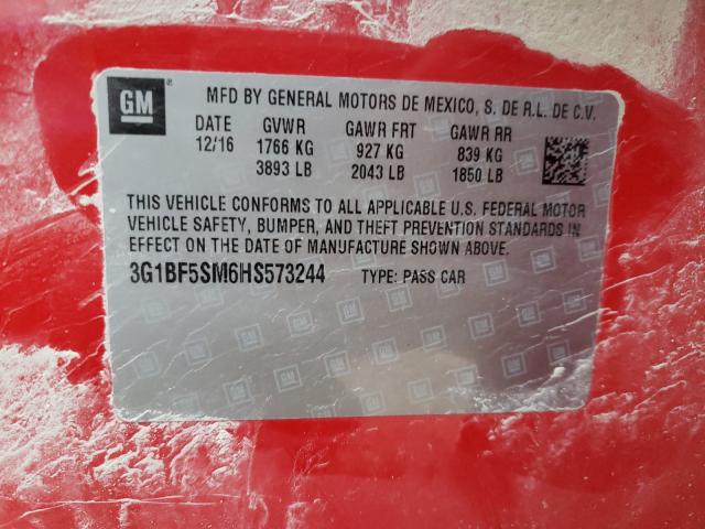 2017 CHEVROLET CRUZE PREM 3G1BF5SM6HS573244