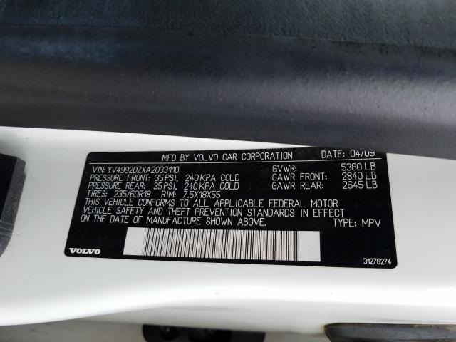 2010 VOLVO XC60 T6 YV4992DZXA2033110