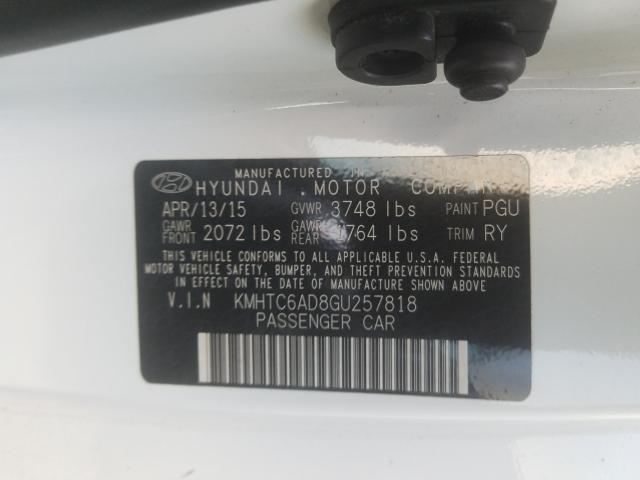 2016 HYUNDAI VELOSTER KMHTC6AD8GU257818