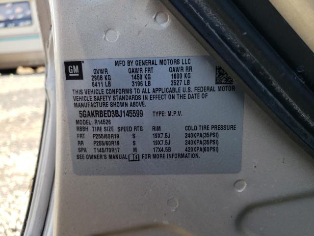 2011 BUICK ENCLAVE CX 5GAKRBED3BJ145599