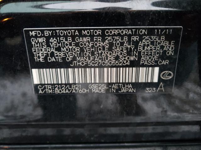 2012 LEXUS IS 250 JTHCF5C27C5055234