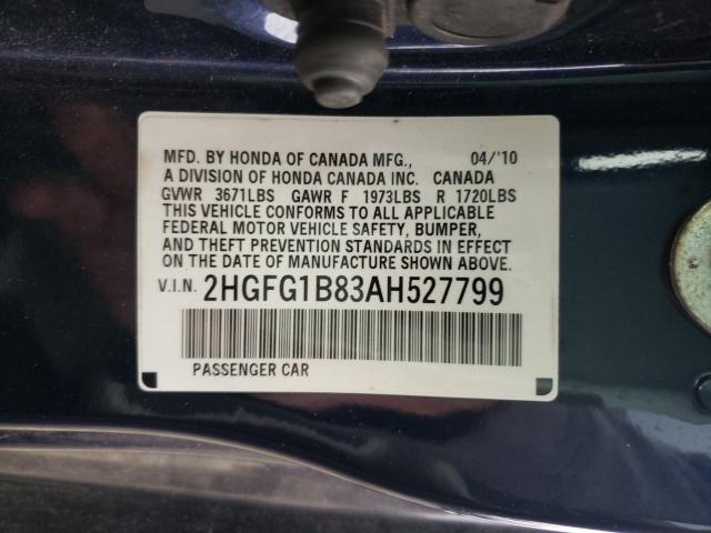 2010 HONDA CIVIC EX 2HGFG1B83AH527799