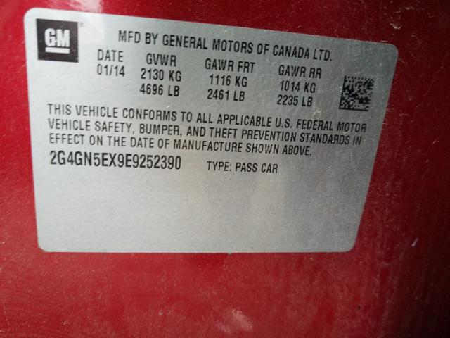 2014 BUICK REGAL PREM 2G4GN5EX9E9252390