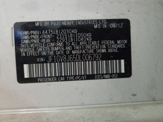 2013 SUBARU IMPREZA WR JF1GV8J65DL006792