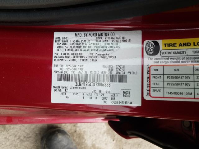 2012 LINCOLN MKZ 3LNHL2GC3CR806338