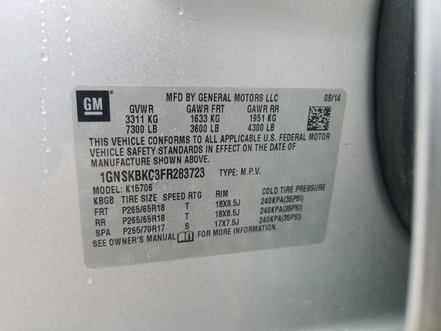 2015 CHEVROLET TAHOE K150 1GNSKBKC3FR283723
