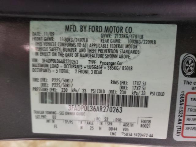 2010 FORD FUSION HYB 3FADP0L36AR270263