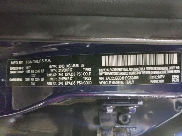 2017 JEEP RENEGADE L ZACCJBBB1HPG62406