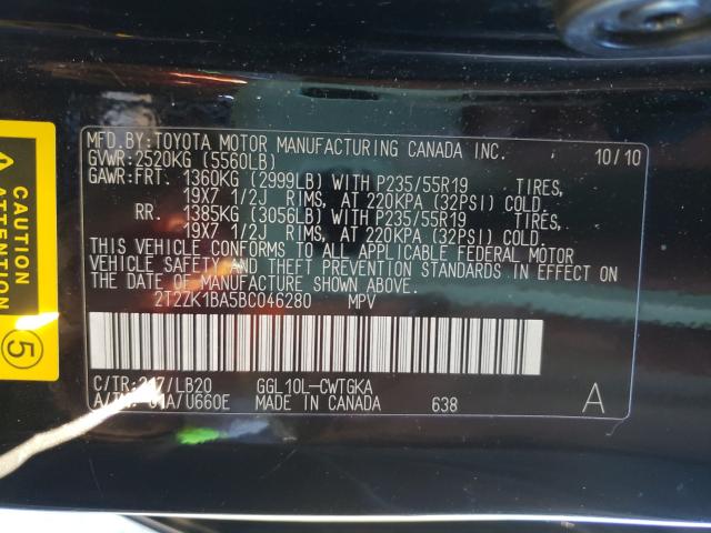 2011 LEXUS RX 350 2T2ZK1BA5BC046280