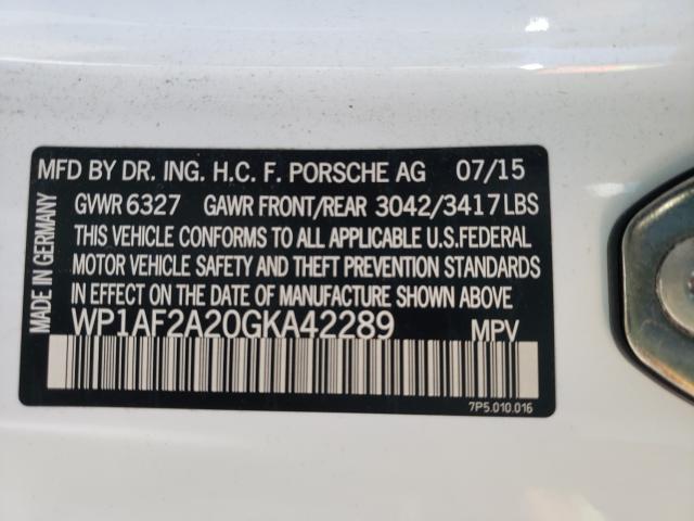 2016 PORSCHE CAYENNE WP1AF2A20GKA42289
