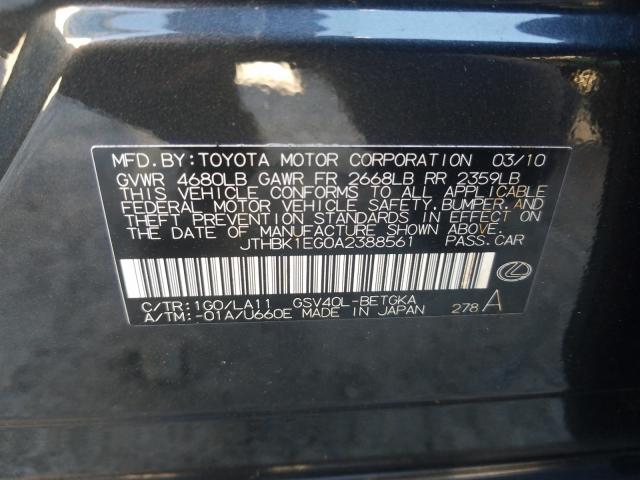 2010 LEXUS ES 350 JTHBK1EG0A2388561