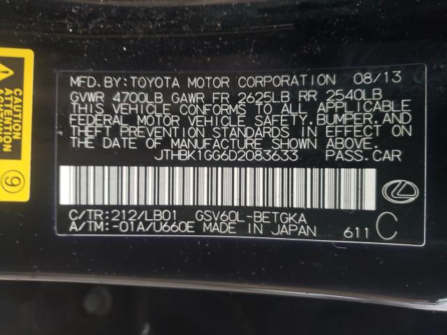2013 LEXUS ES 350 JTHBK1GG6D2083633