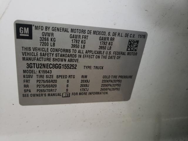 2016 GMC SIERRA K15 3GTU2NEC8GG155252