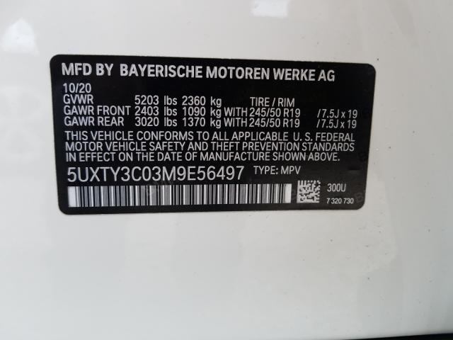 2021 BMW X3 SDRIVE3 5UXTY3C03M9E56497