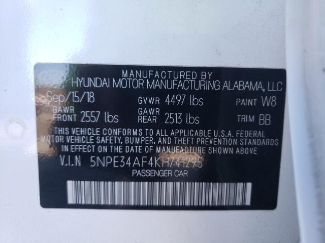 2019 HYUNDAI SONATA LIM 5NPE34AF4KH741295