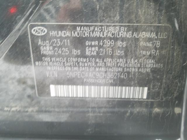 2012 HYUNDAI SONATA SE 5NPEC4AC9CH362140