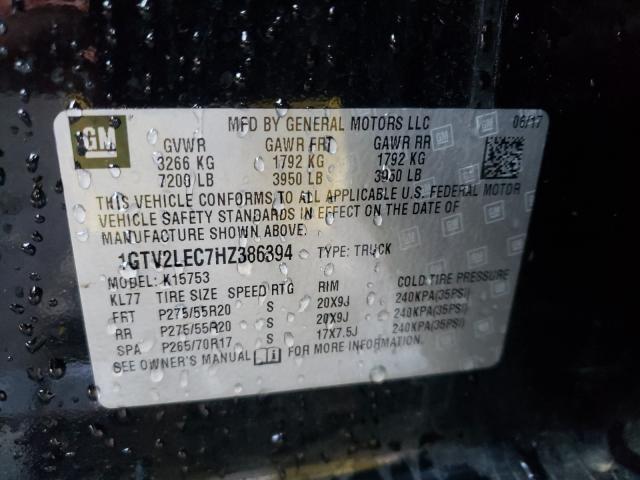 2017 GMC SIERRA K15 1GTV2LEC7HZ386394