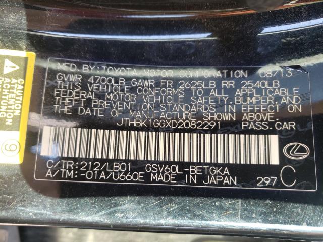 2013 LEXUS ES 350 JTHBK1GGXD2082291
