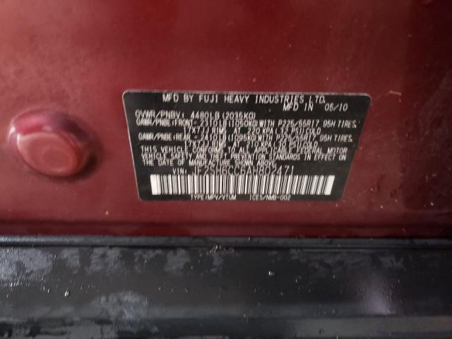 2010 SUBARU FORESTER 2 JF2SH6CC6AH802471