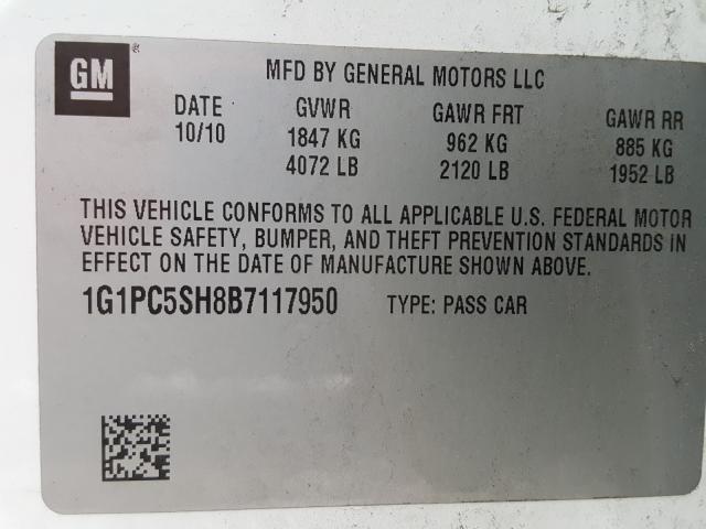 2011 CHEVROLET CRUZE LS 1G1PC5SH8B7117950