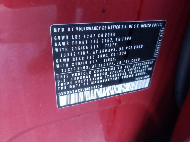 2018 VOLKSWAGEN TIGUAN SE 3VV3B7AXXJM034474