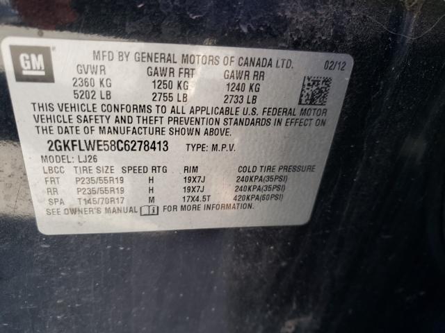 2012 GMC TERRAIN SL 2GKFLWE58C6278413