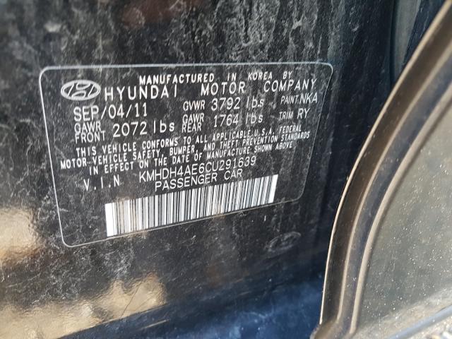 2012 HYUNDAI ELANTRA GL KMHDH4AE6CU291639