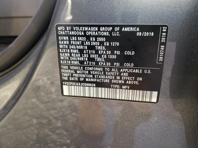 2018 VOLKSWAGEN ATLAS SE 1V2CP2CAXJC598525