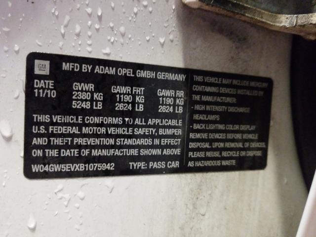 2011 BUICK REGAL CXL W04GW5EVXB1075942