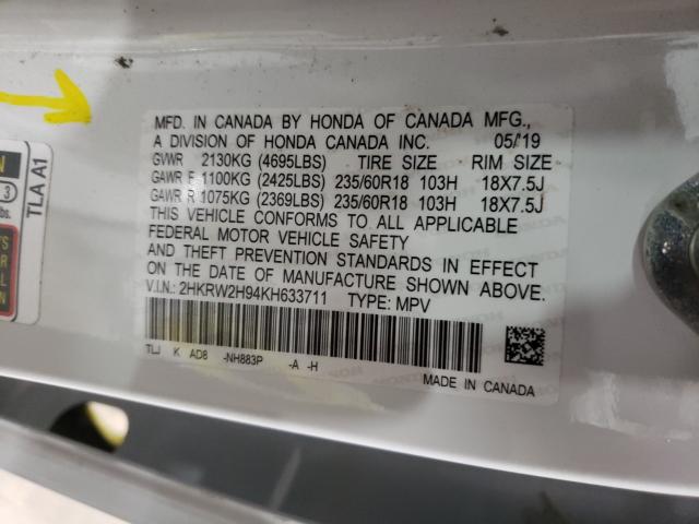 2019 HONDA CR-V TOURI 2HKRW2H94KH633711