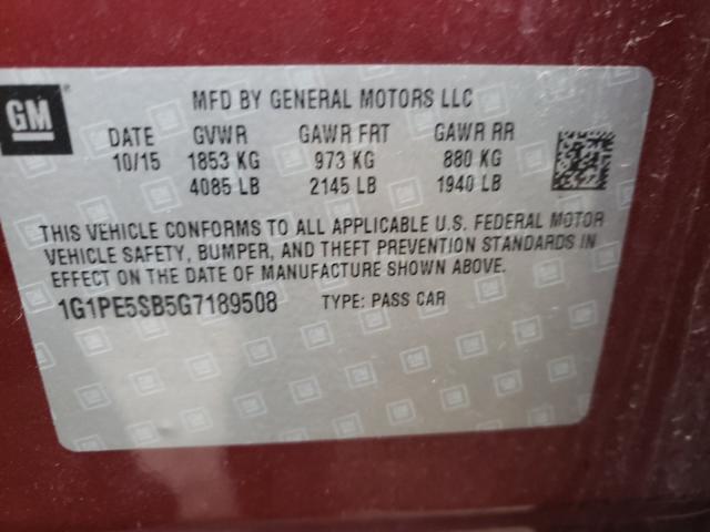 2016 CHEVROLET CRUZE LIMI 1G1PE5SB5G7189508