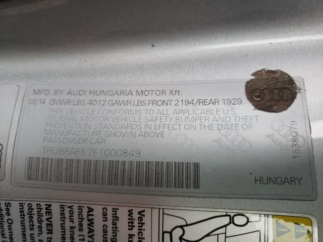 2015 AUDI TT TRUBFAFK7F1000849