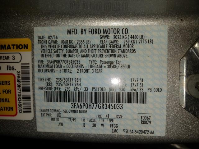 2016 FORD FUSION 3FA6P0H77GR345033