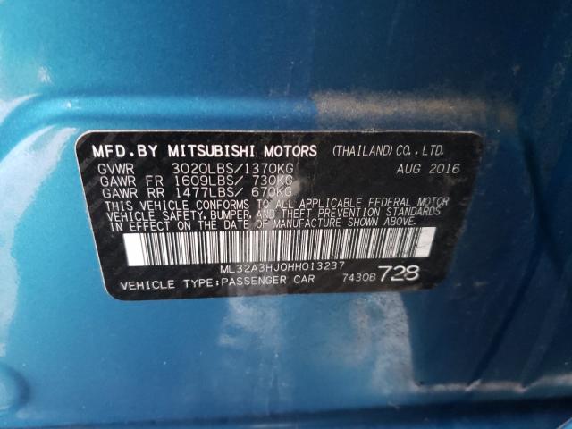 2017 MITSUBISHI MIRAGE ES ML32A3HJ0HH013237