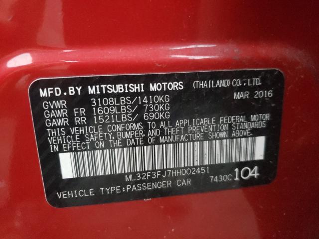 2017 MITSUBISHI MIRAGE G4 ML32F3FJ7HH002451