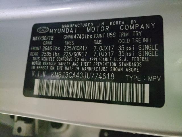 2018 HYUNDAI TUCSON SEL KM8J3CA43JU774618